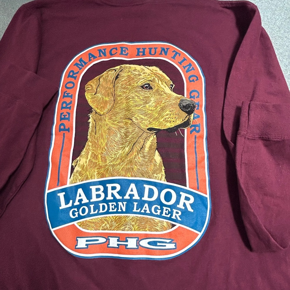 Columbia Maroon Labrador Graphic Long Sleeve Shirt